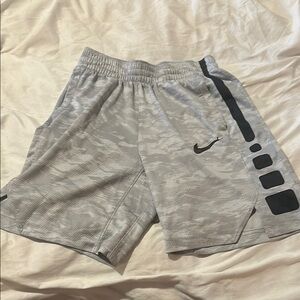 Nike Gray and Black Athletic Shorts with Elastic Waistband